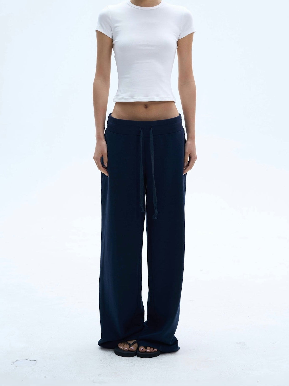 Wide Leg Elastic Waist Drawstring Lounge Pants