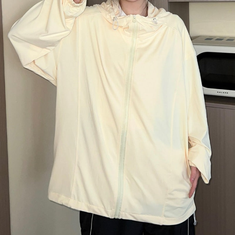 Oversized Hooded Zip Windbreaker