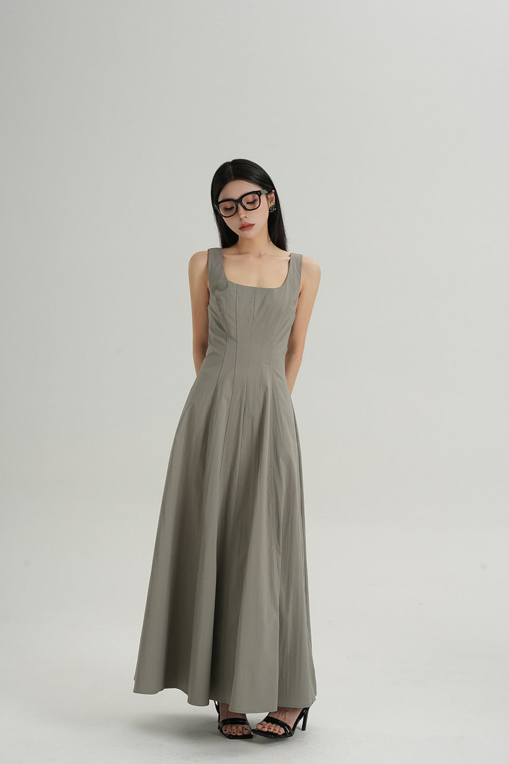 Sleeveless Square Neck Maxi Dress