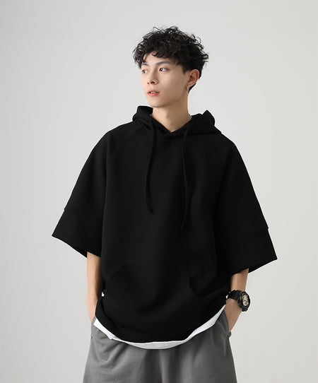 Three-Quarter Sleeves Hoodie Shirt - nightcity clothing