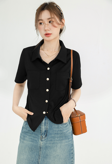 Collared Short Sleeve Button Shirt - nightcity clothing