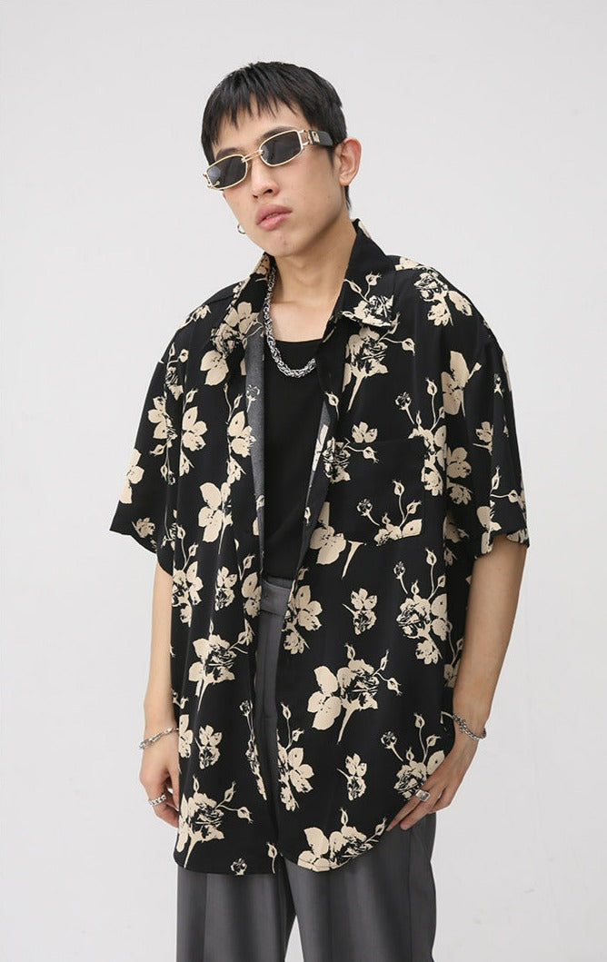 Floral Single Pocket Button Shirt