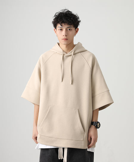 Three-Quarter Sleeves Hoodie Shirt - nightcity clothing