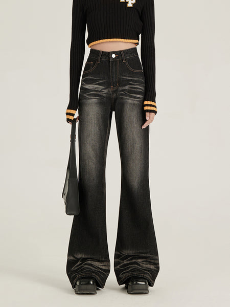 Ash Faded Slim Flare Jeans - nightcity clothing