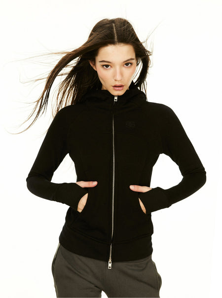 Structured Zip-Up Terry Hoodie - nightcity clothing