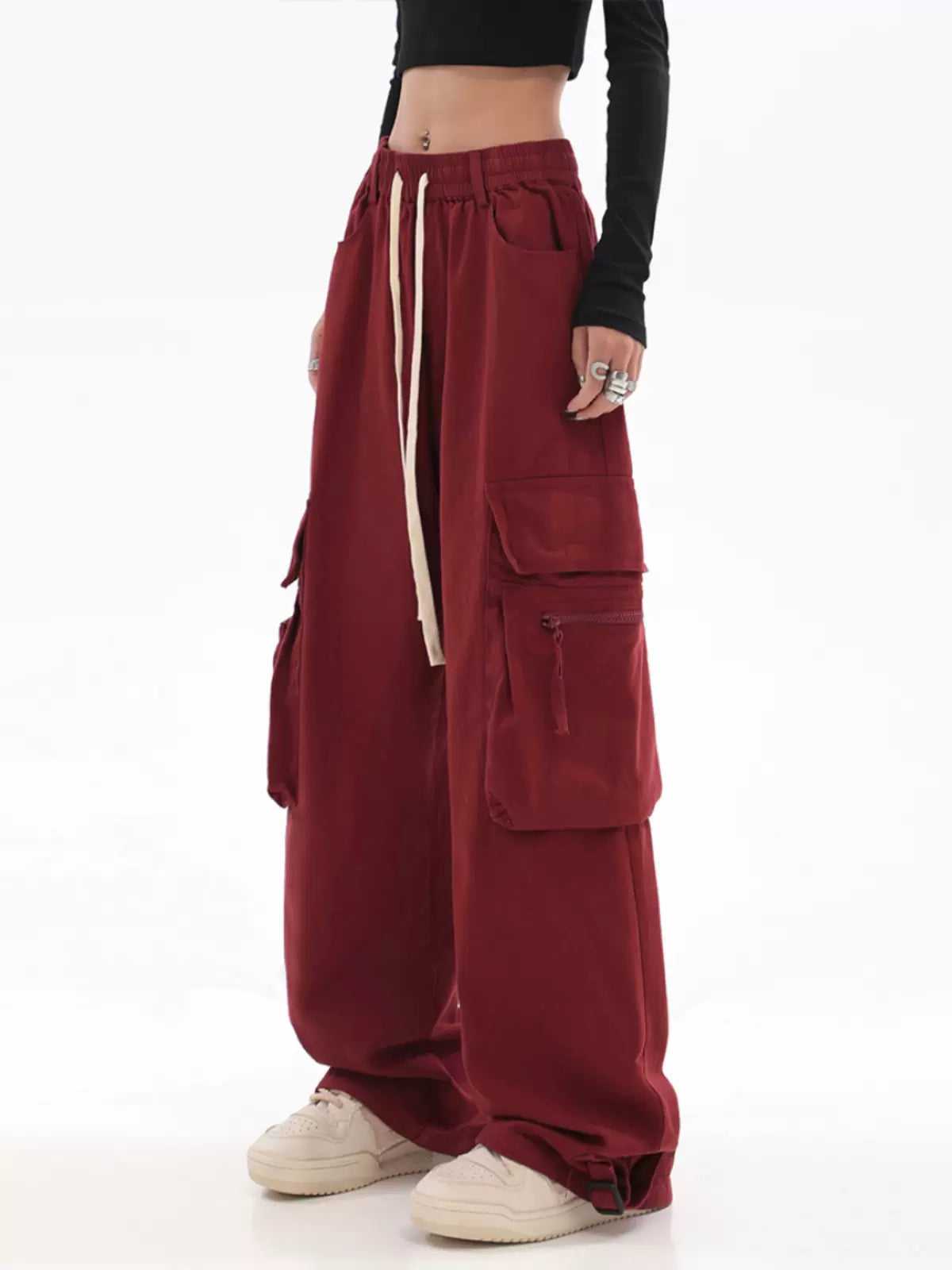 Wide Leg Double Side Pocket Pants