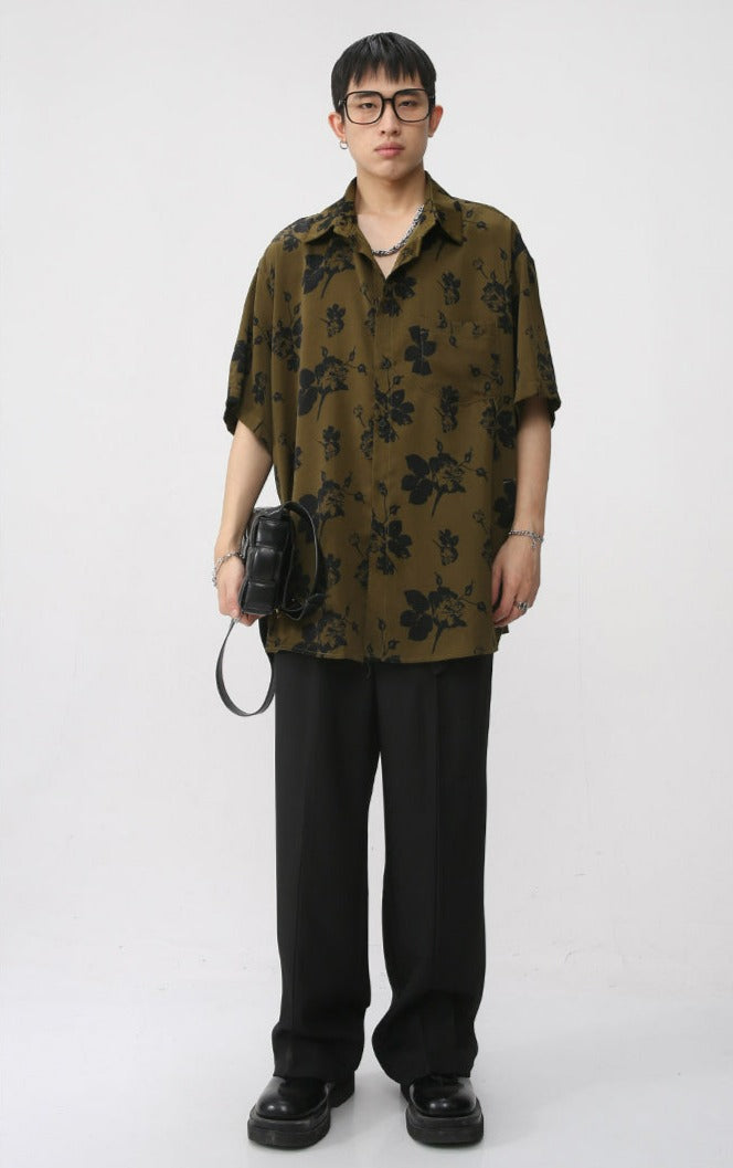 Floral Single Pocket Button Shirt