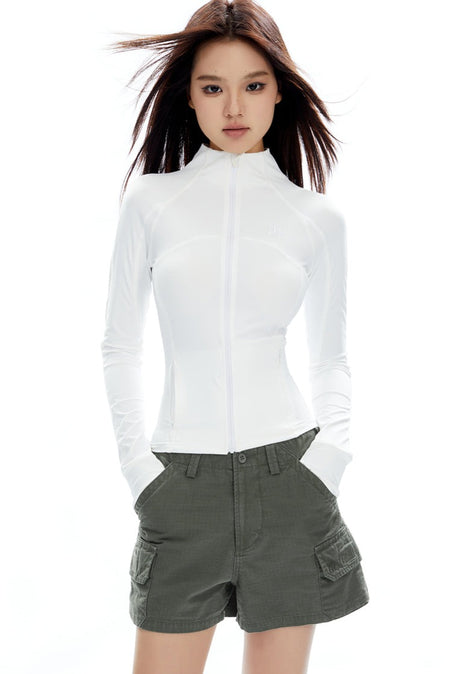 Skinny High Collar Zip-Up Running Jacket