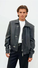 Vintage Leather Design Fireman Jacket No.tr803 | eBay