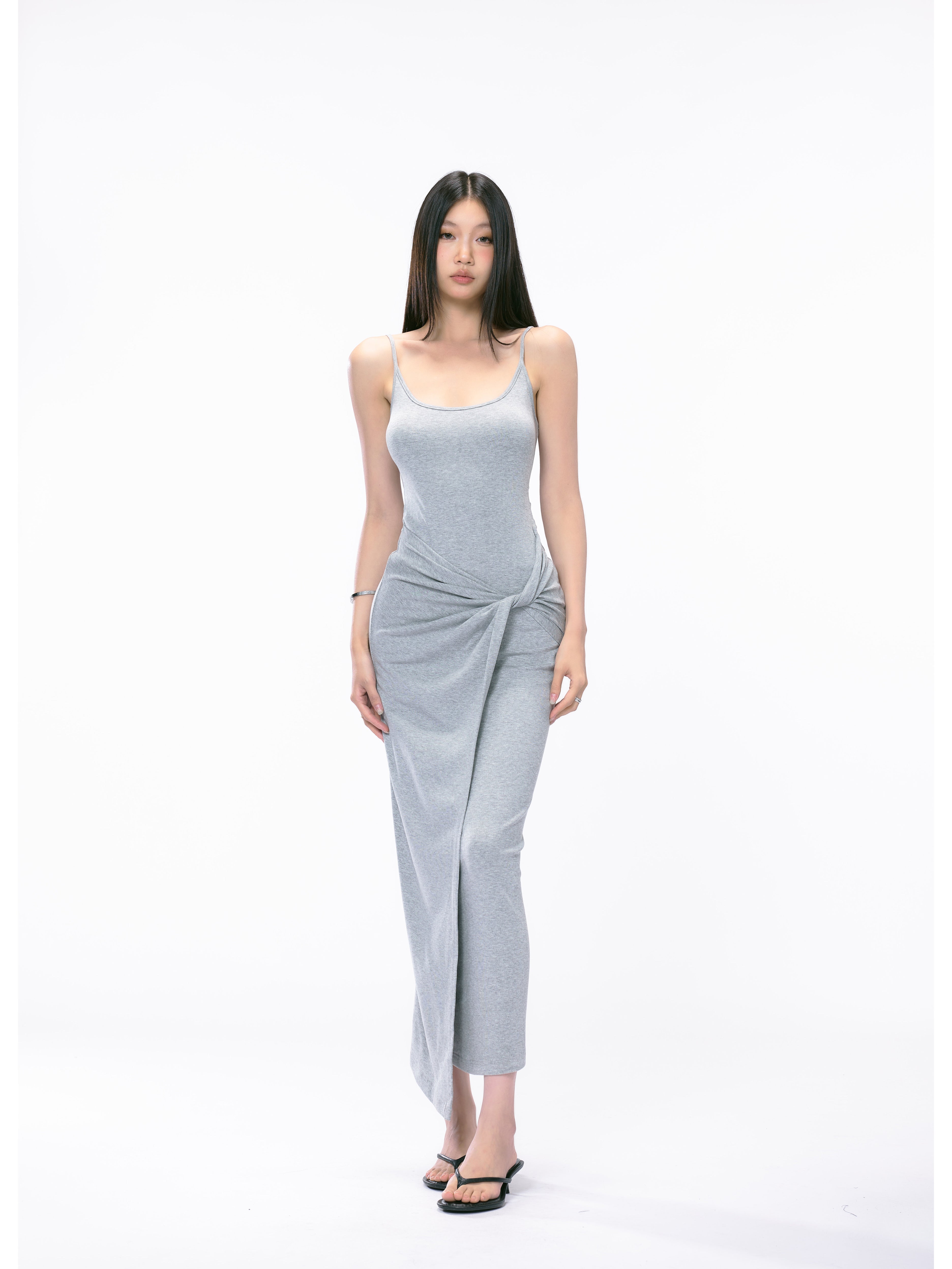 Spaghetti Strap Twist Side Detail Maxi Dress