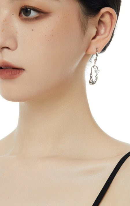 Stud Hoop Drop Earrings - nightcity clothing