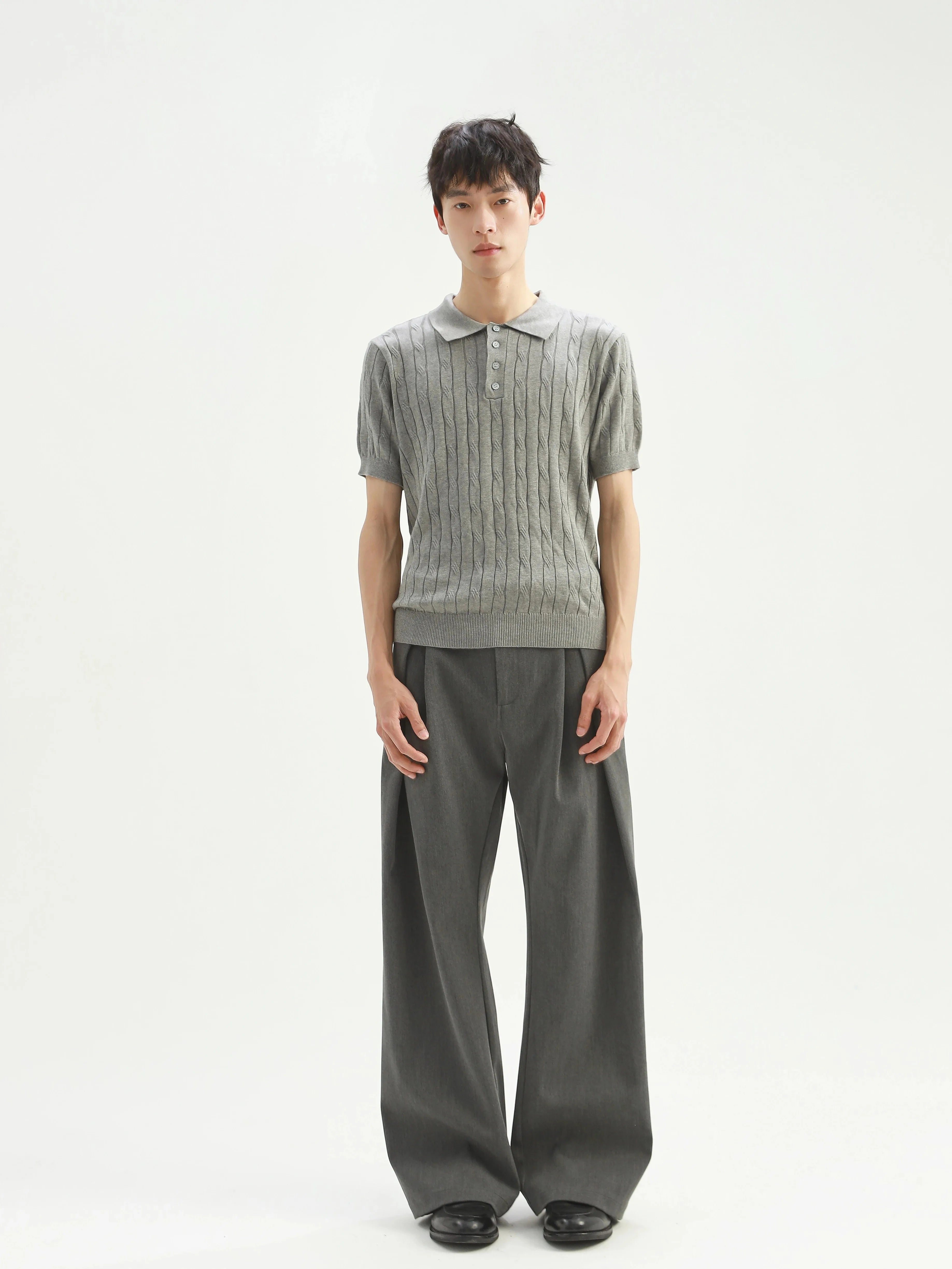 Barrel Leg Deep-Pleated Trousers