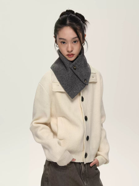 Buttoned Neck Warmer Collar Wrap - nightcity clothing
