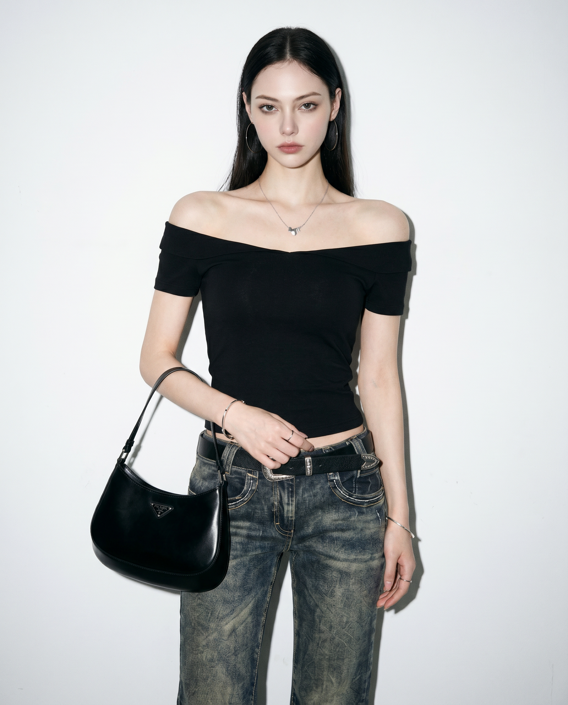 Off Shoulder Folded Collar Short Sleeve Top-10