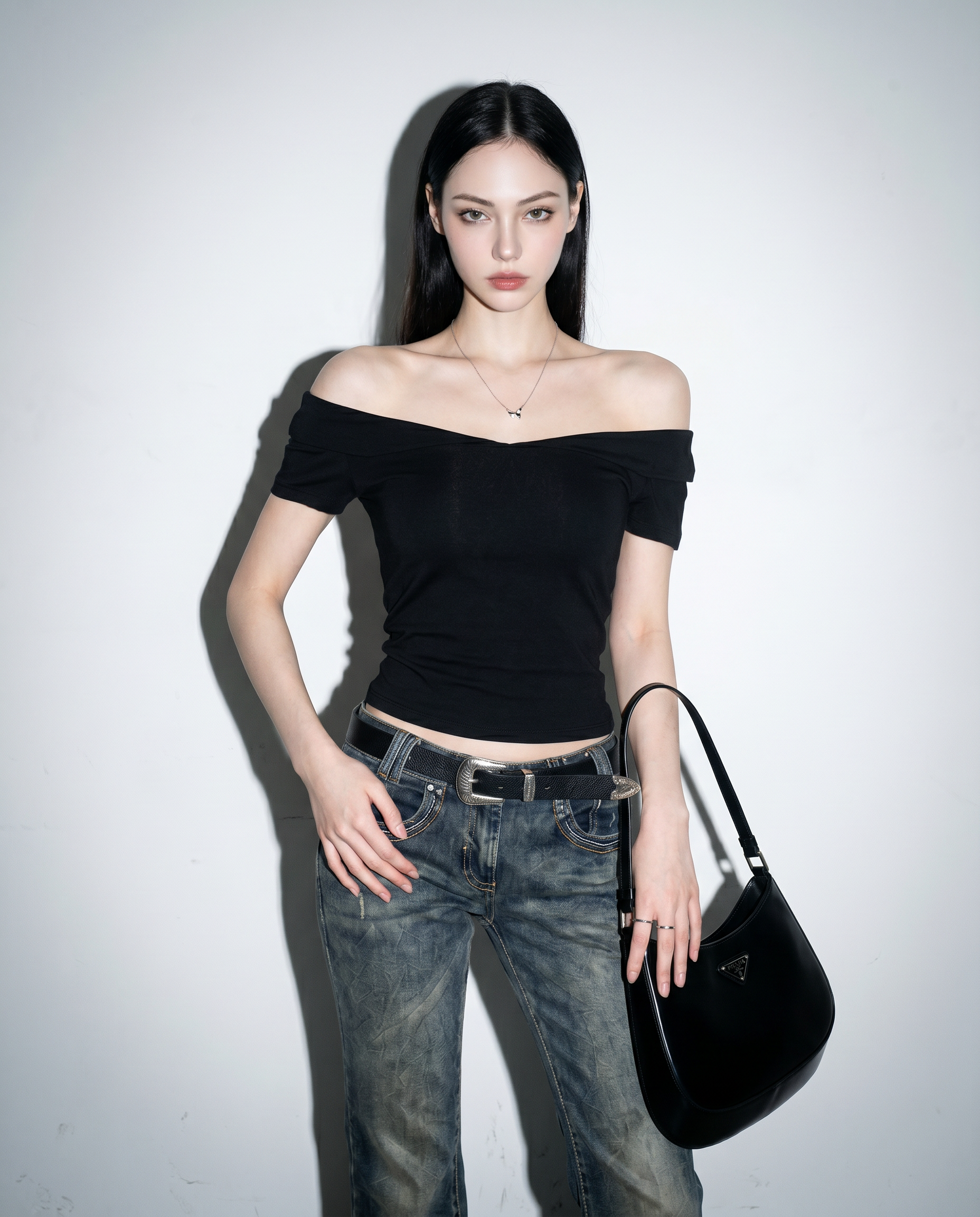 Off Shoulder Folded Collar Short Sleeve Top-9