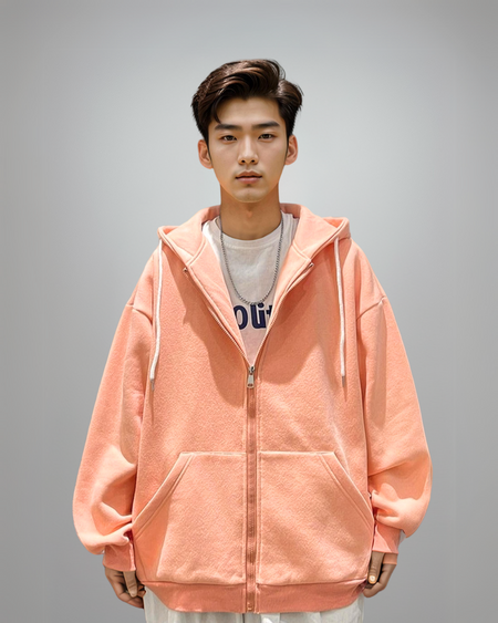 Oversized Lightweight Zip-Up Hoodie - nightcity clothing