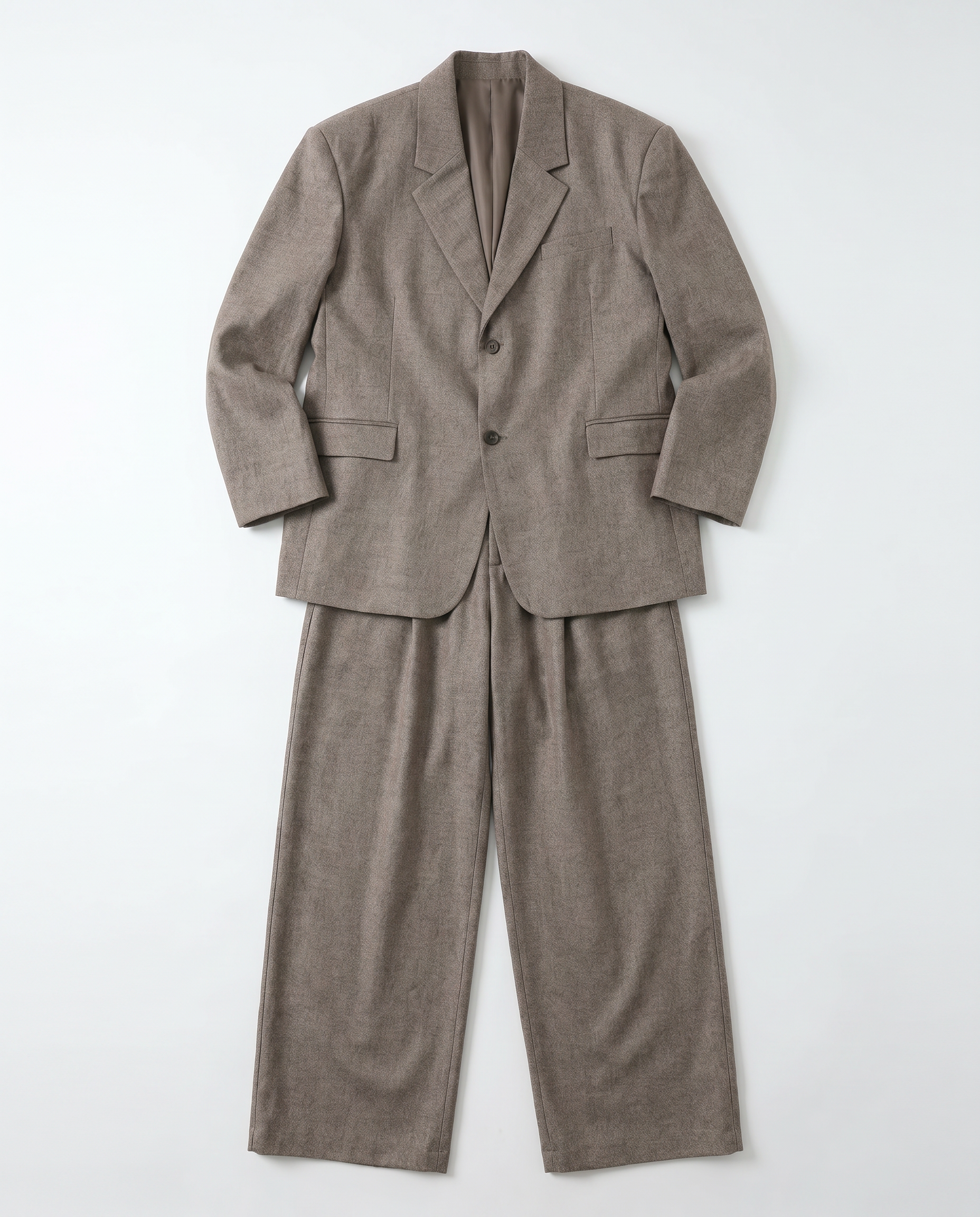 Oversized Textured Sheen Blazer and Wide Leg Trouser Suit Set-12