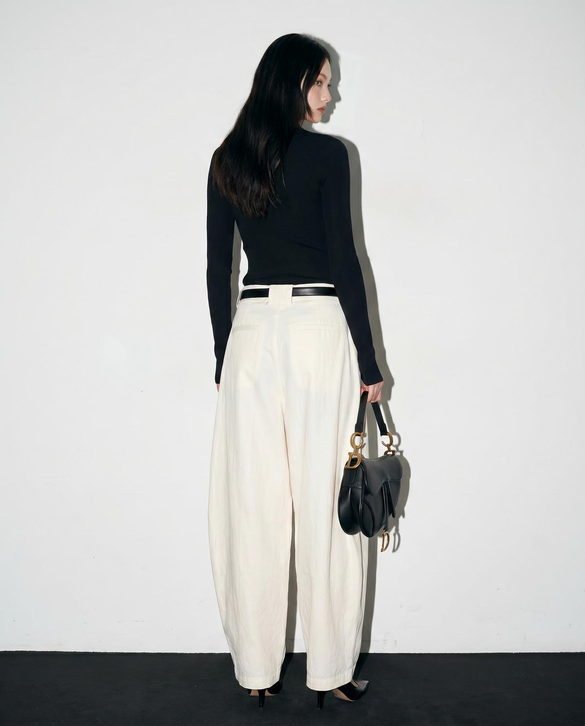 Pleated Wide Waistband Barrel Trouser-6