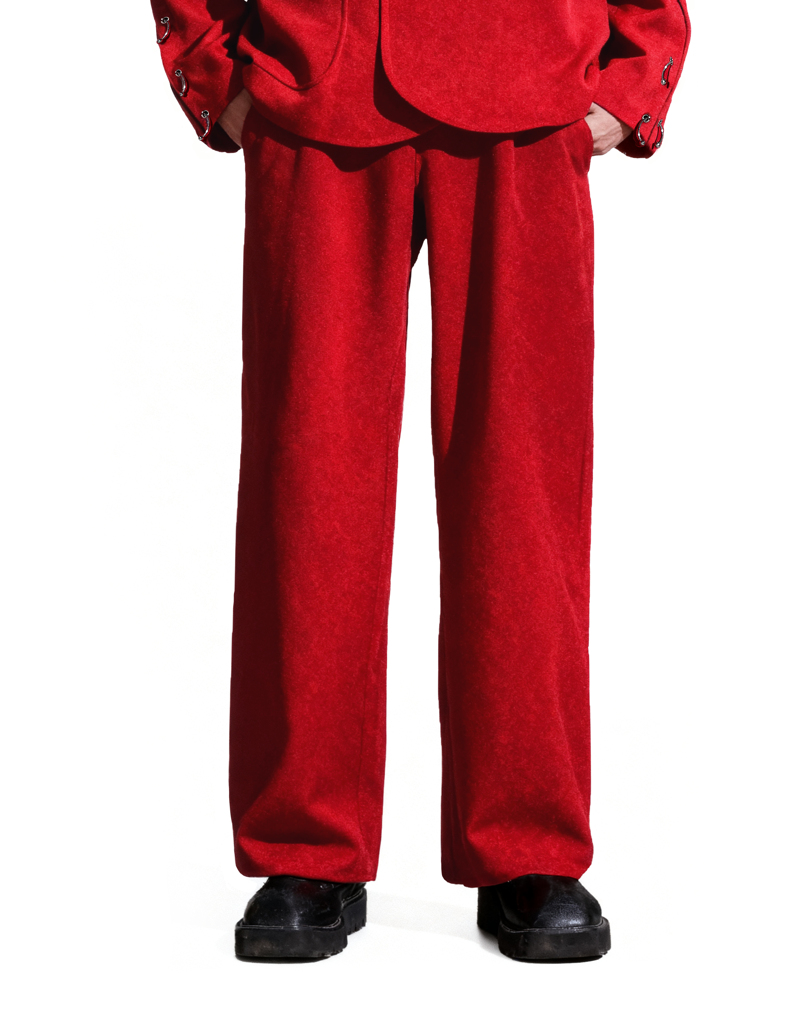 Oversized Suit Jacket with Rings and Wide Leg Pants Set-5
