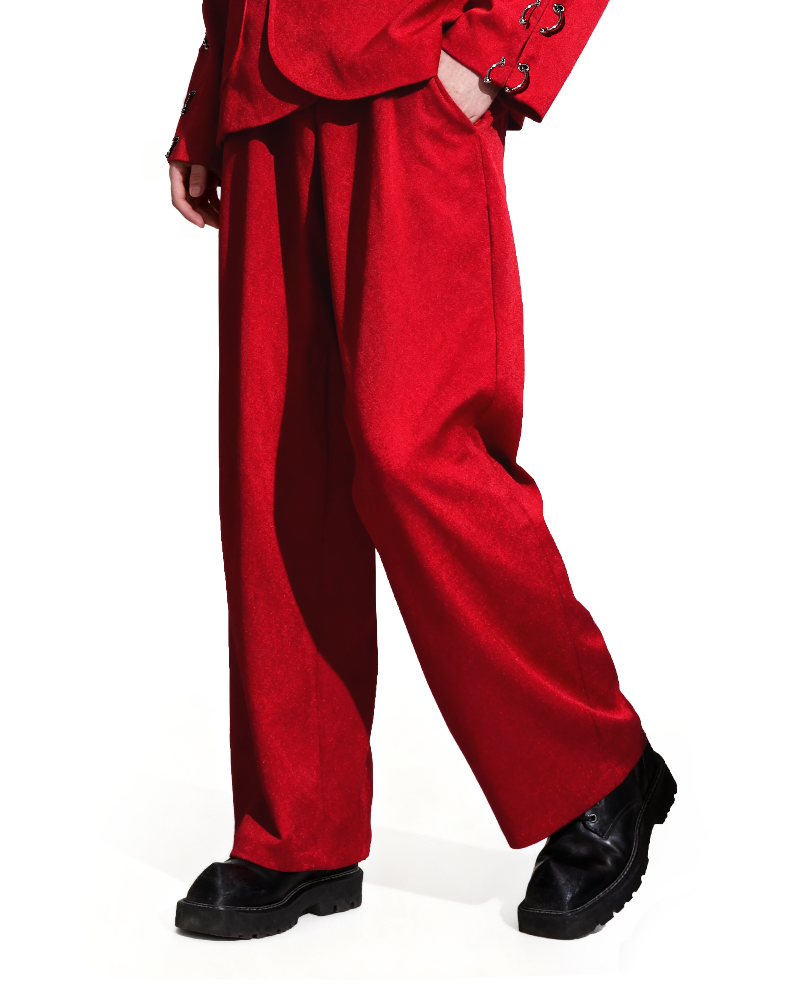 Oversized Suit Jacket with Rings and Wide Leg Pants Set-6