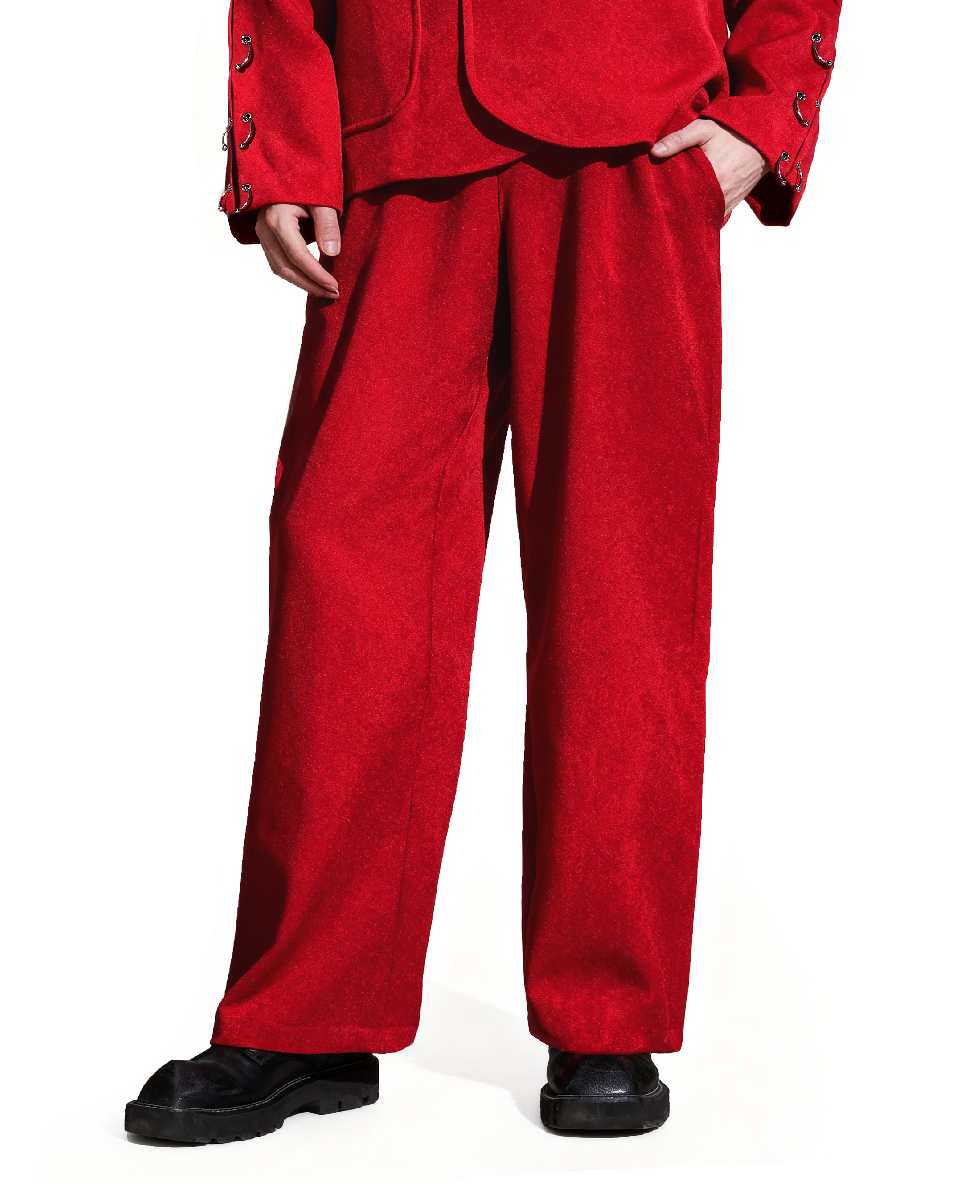 Oversized Suit Jacket with Rings and Wide Leg Pants Set-7