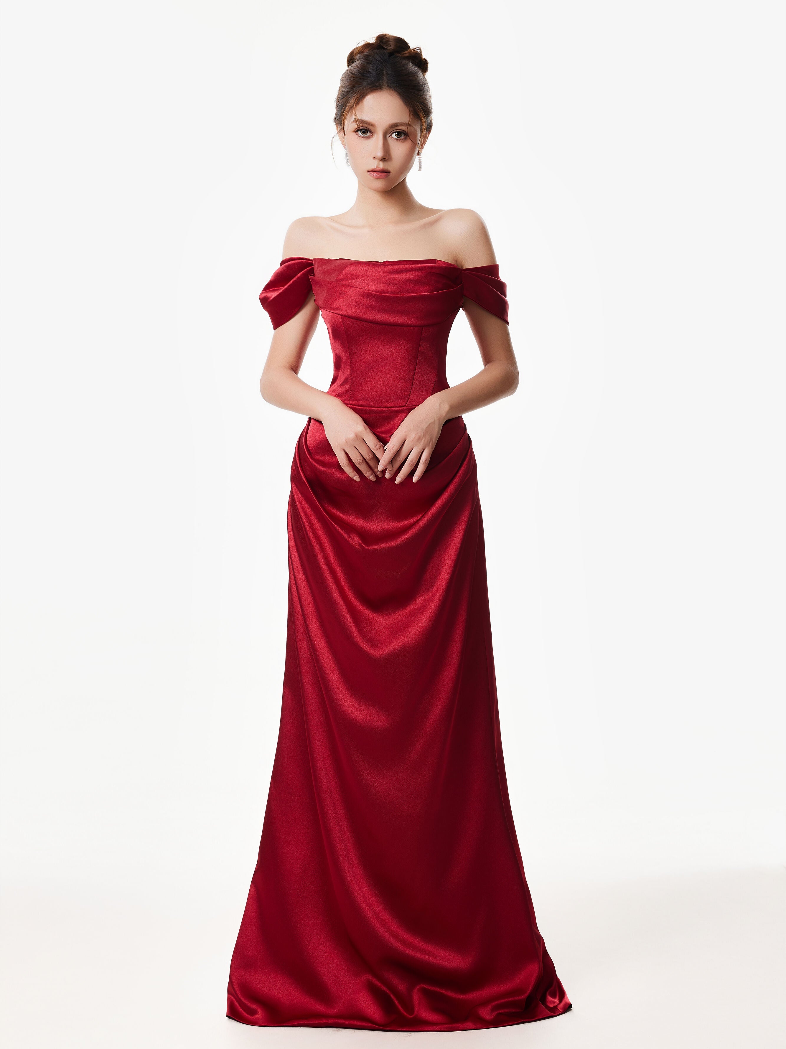 Off-Shoulder Draped Corset Evening Dress Twin Pack - nightcity clothing