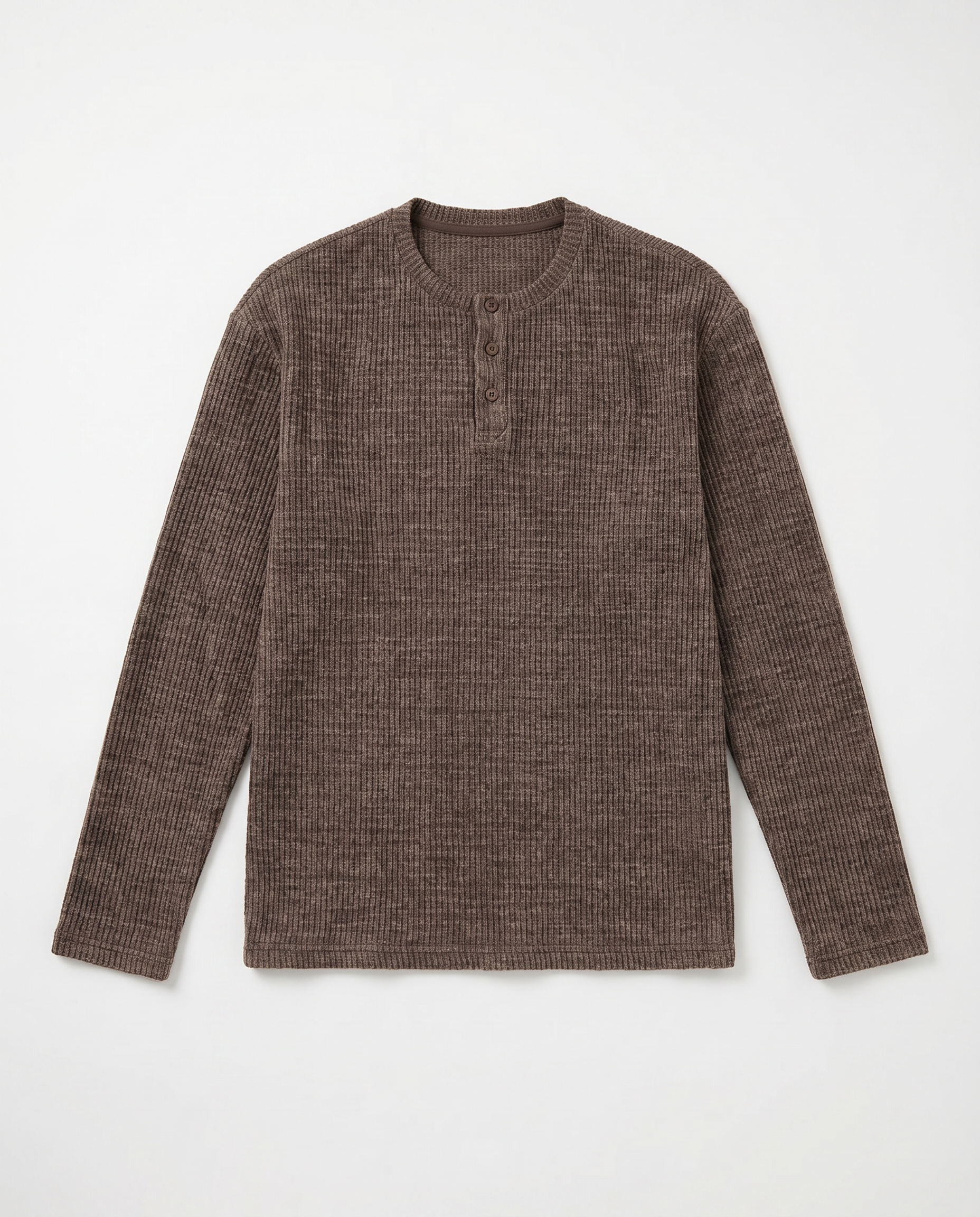 Ribbed Knit Henley Collar Sweater-6