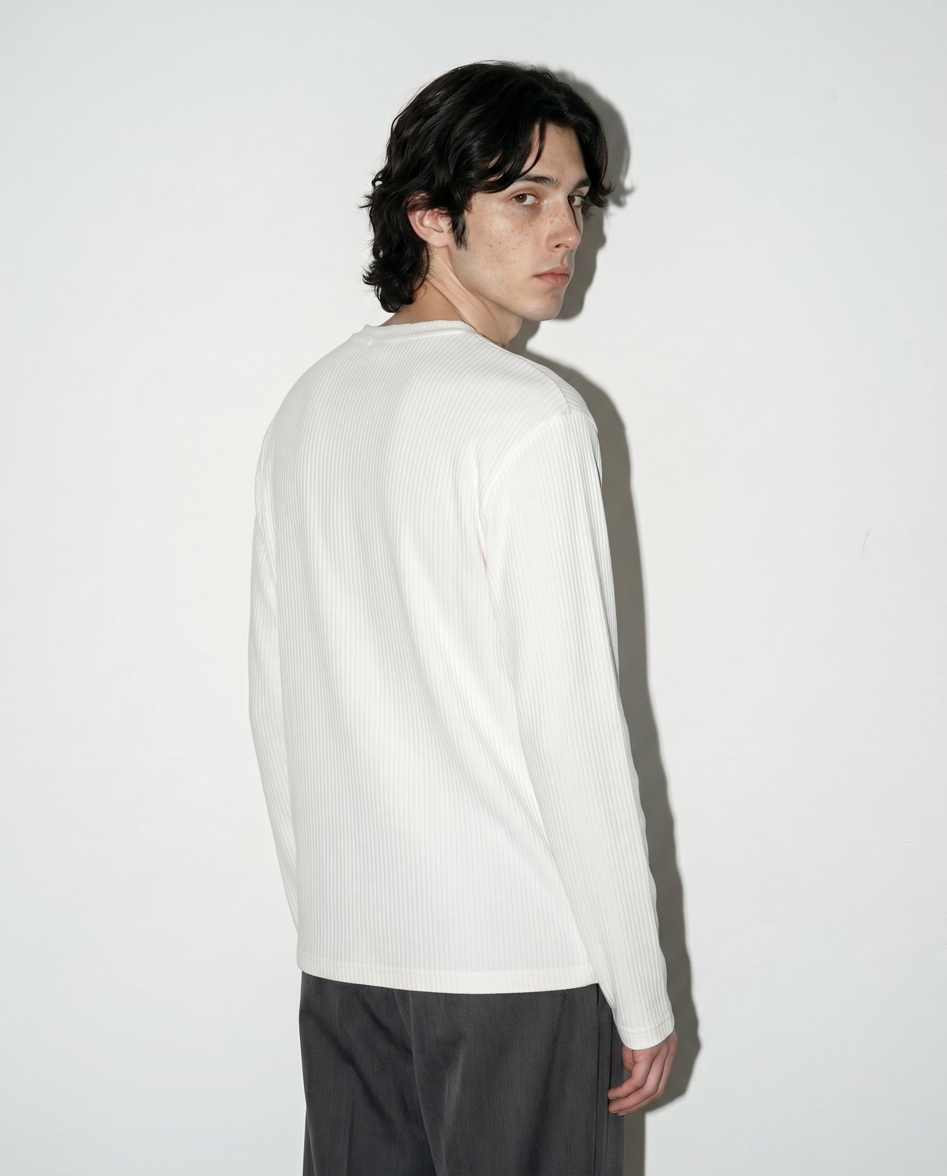 Ribbed Knit Henley Collar Sweater-12