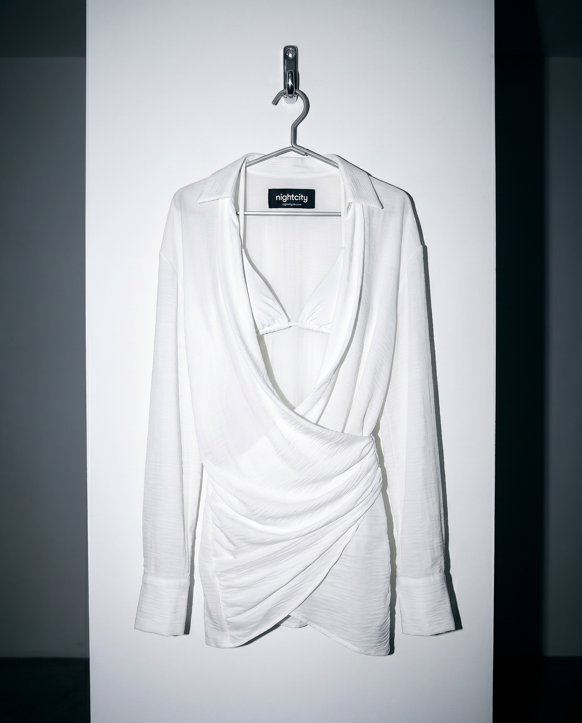 Ruched Bikini with Sarong and Sheer Shirt Cover-Up-9