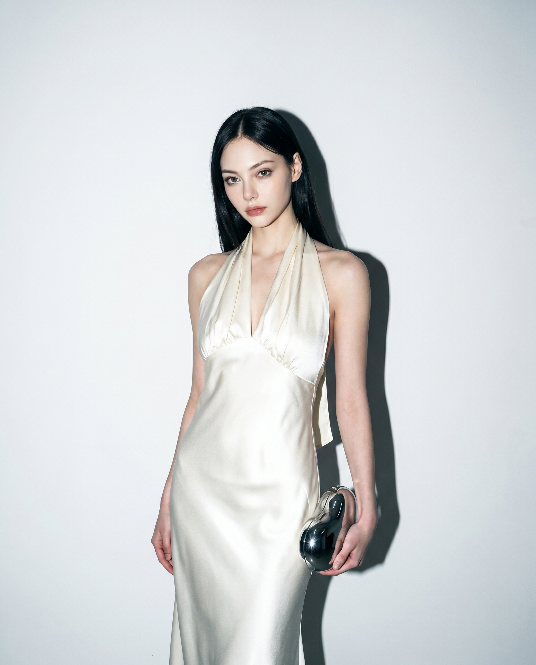 Satin Plunge Backless Maxi Slip Dress-4
