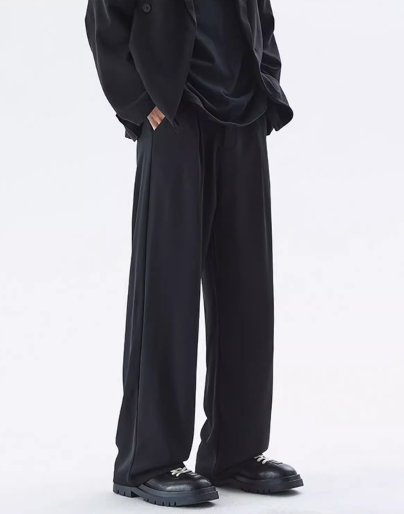 Wide Leg Tailored Lightweight Trousers with Belt Detail