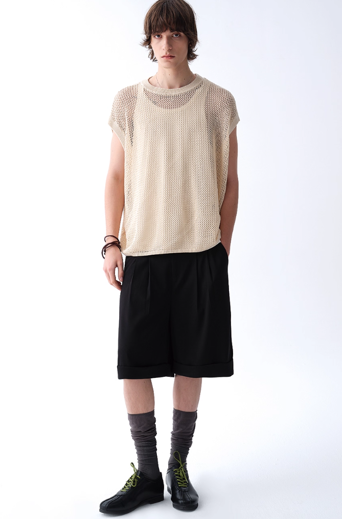 【YOURNUS】Train Mesh Half Knit Seamless 3D Knit Half-Zip Sweater | FURAP V3.Y8.02 | AlphaTauri