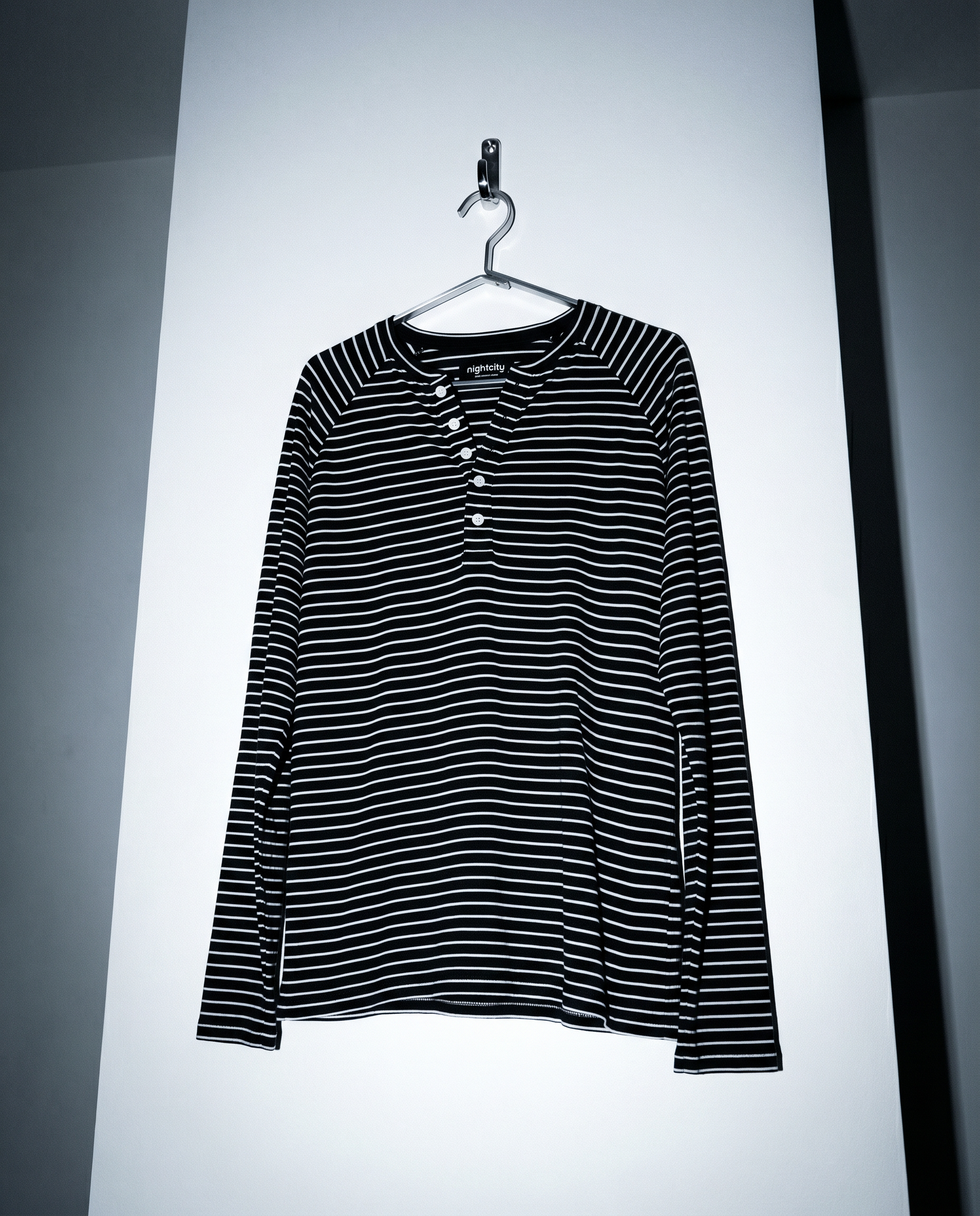 Striped Long Sleeve Raglan Henley-7
