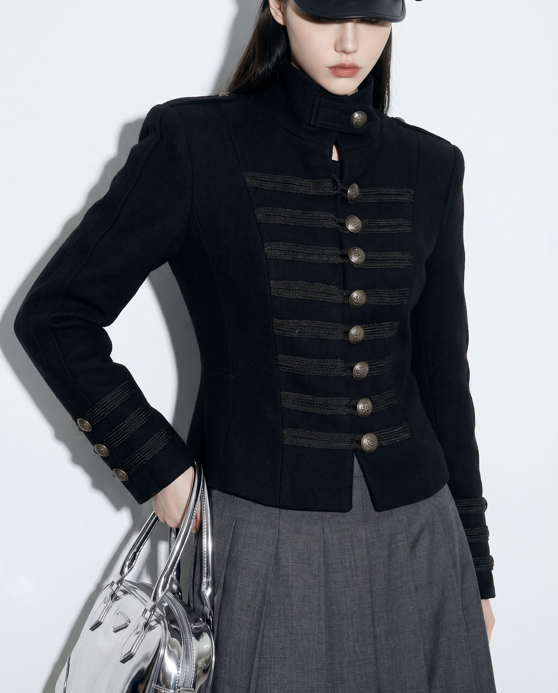 Structured Braid Military Napoleon Jacket-5