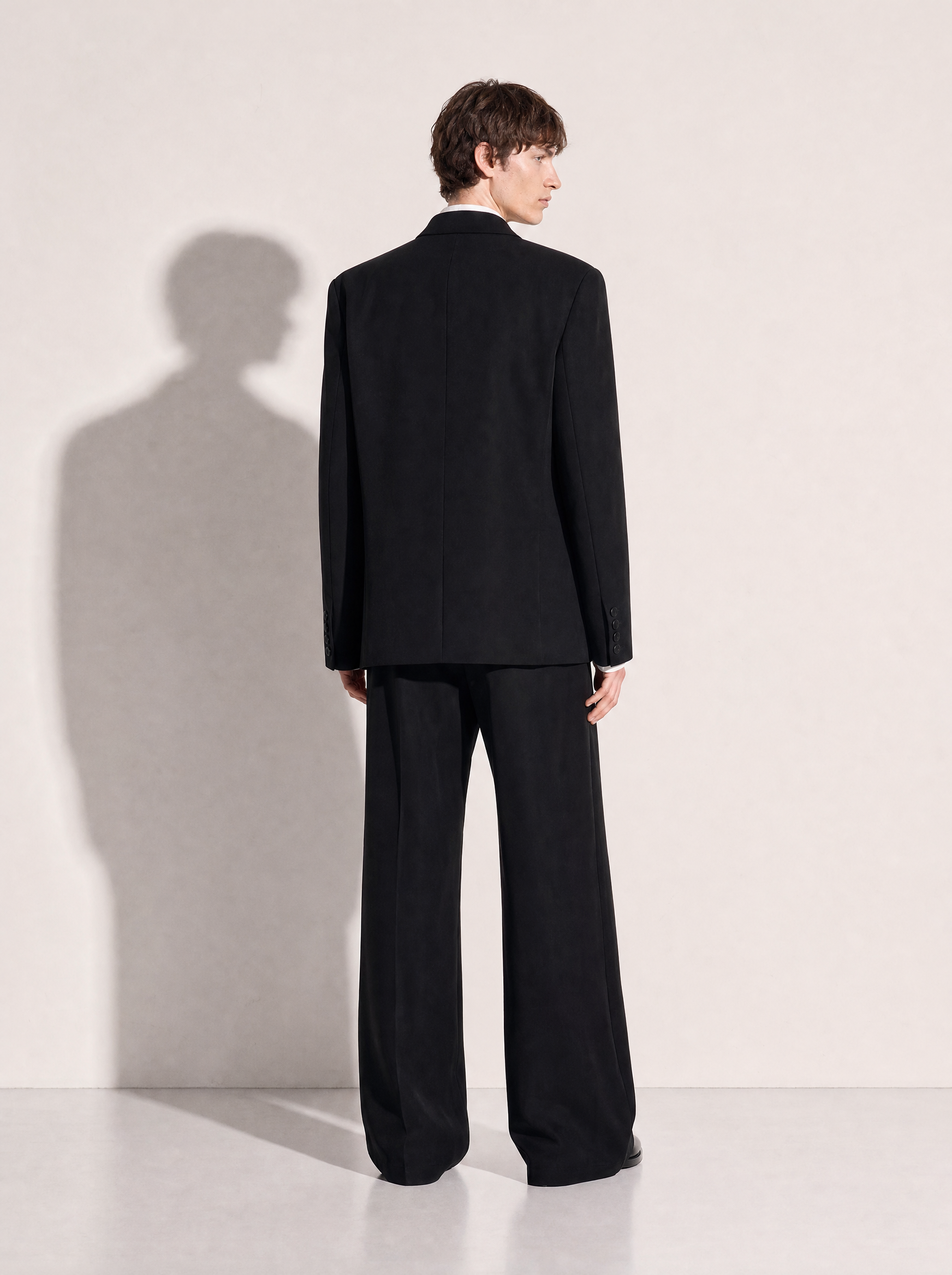 Structured Double-Breasted Satin Lapel Tuxedo Suit-6