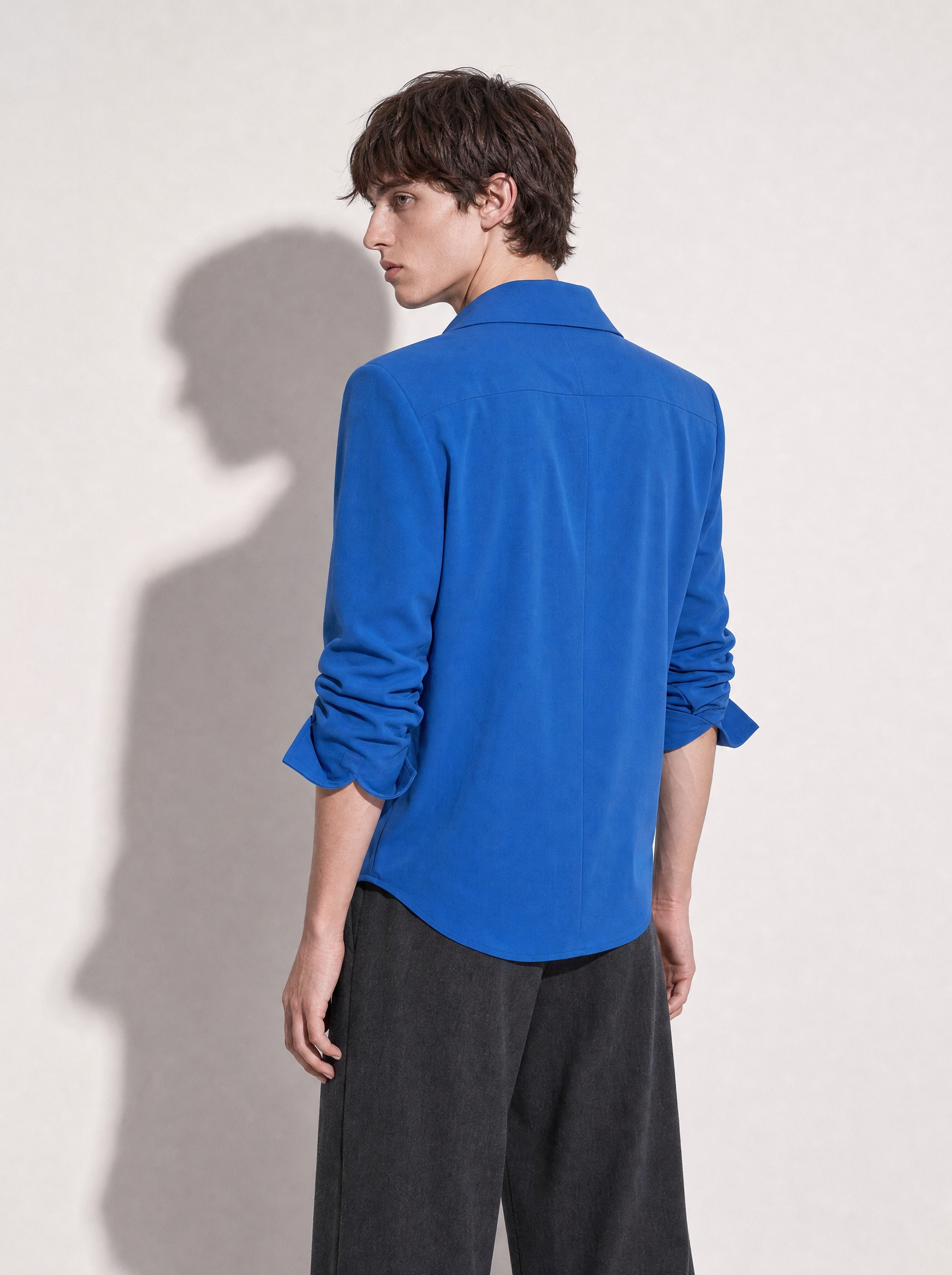 Structured Shoulder Padded Button-Up Shirt-9