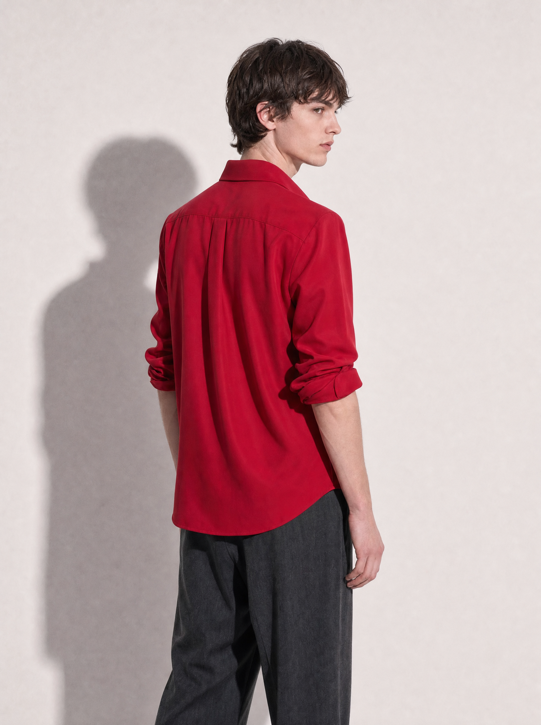 Structured Shoulder Padded Button-Up Shirt-15