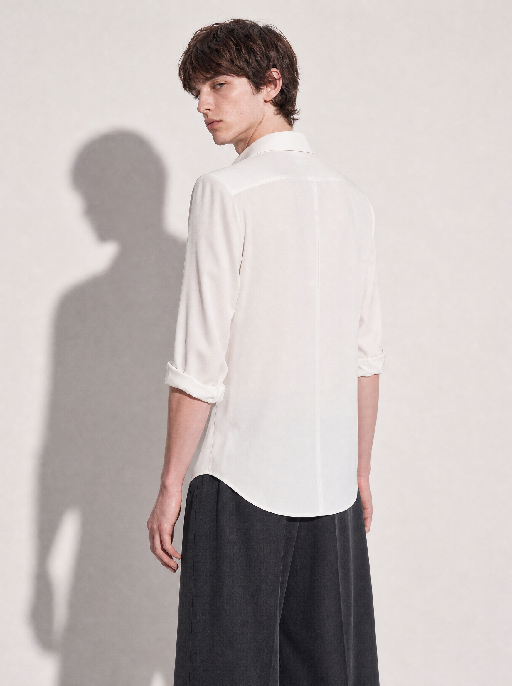 Structured Shoulder Padded Button-Up Shirt-40