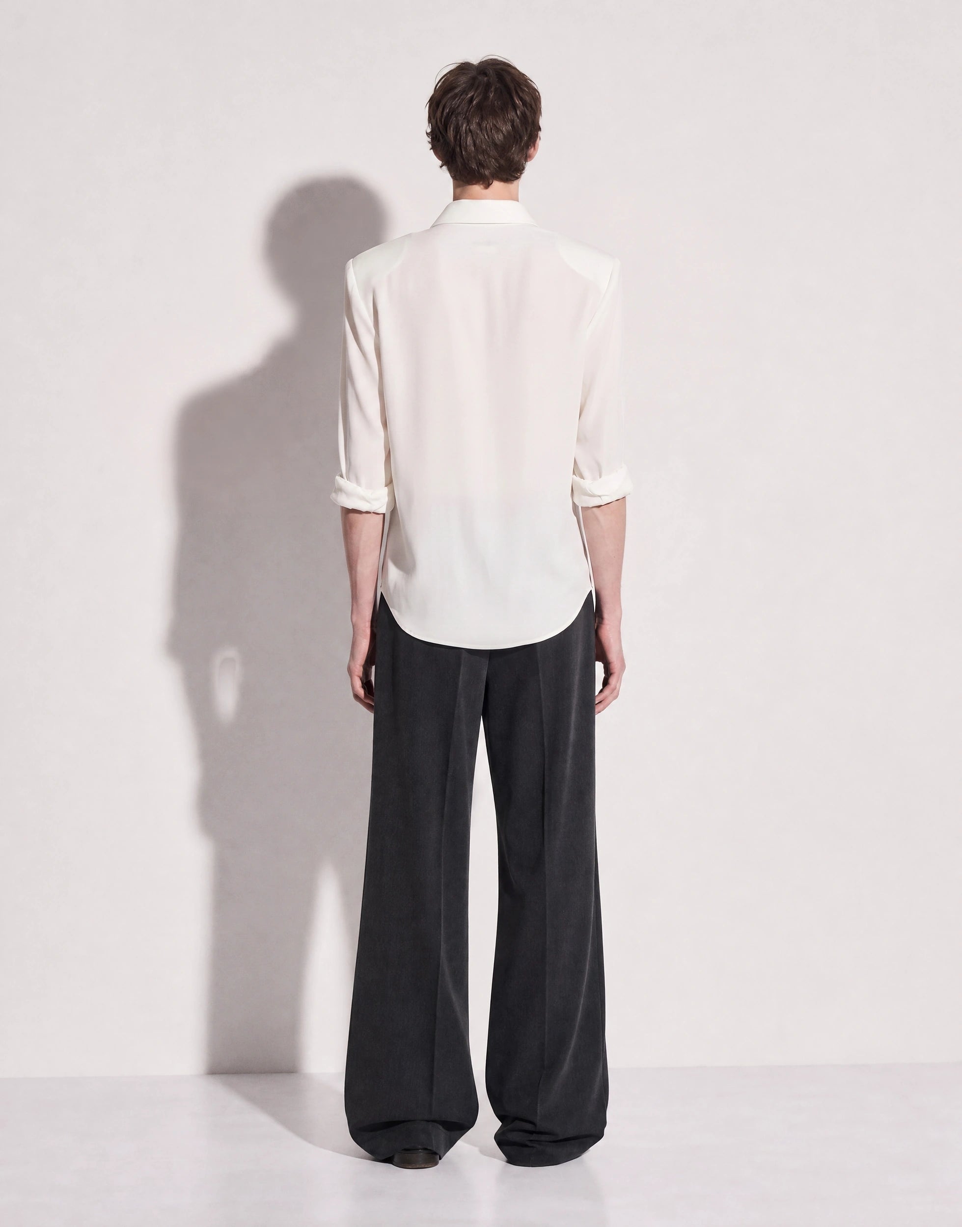 Structured Shoulder Padded Button-Up Shirt-44