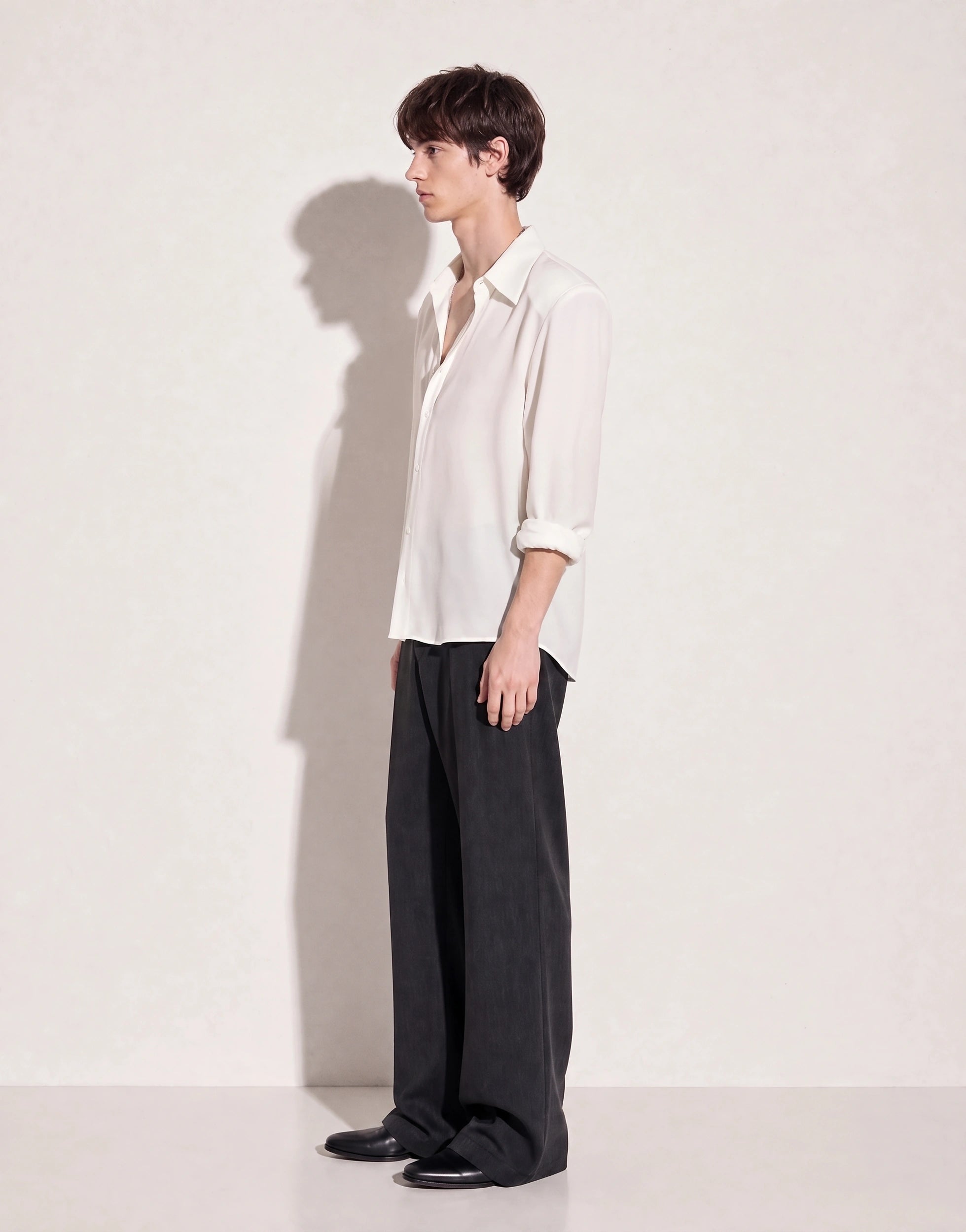 Structured Shoulder Padded Button-Up Shirt-43