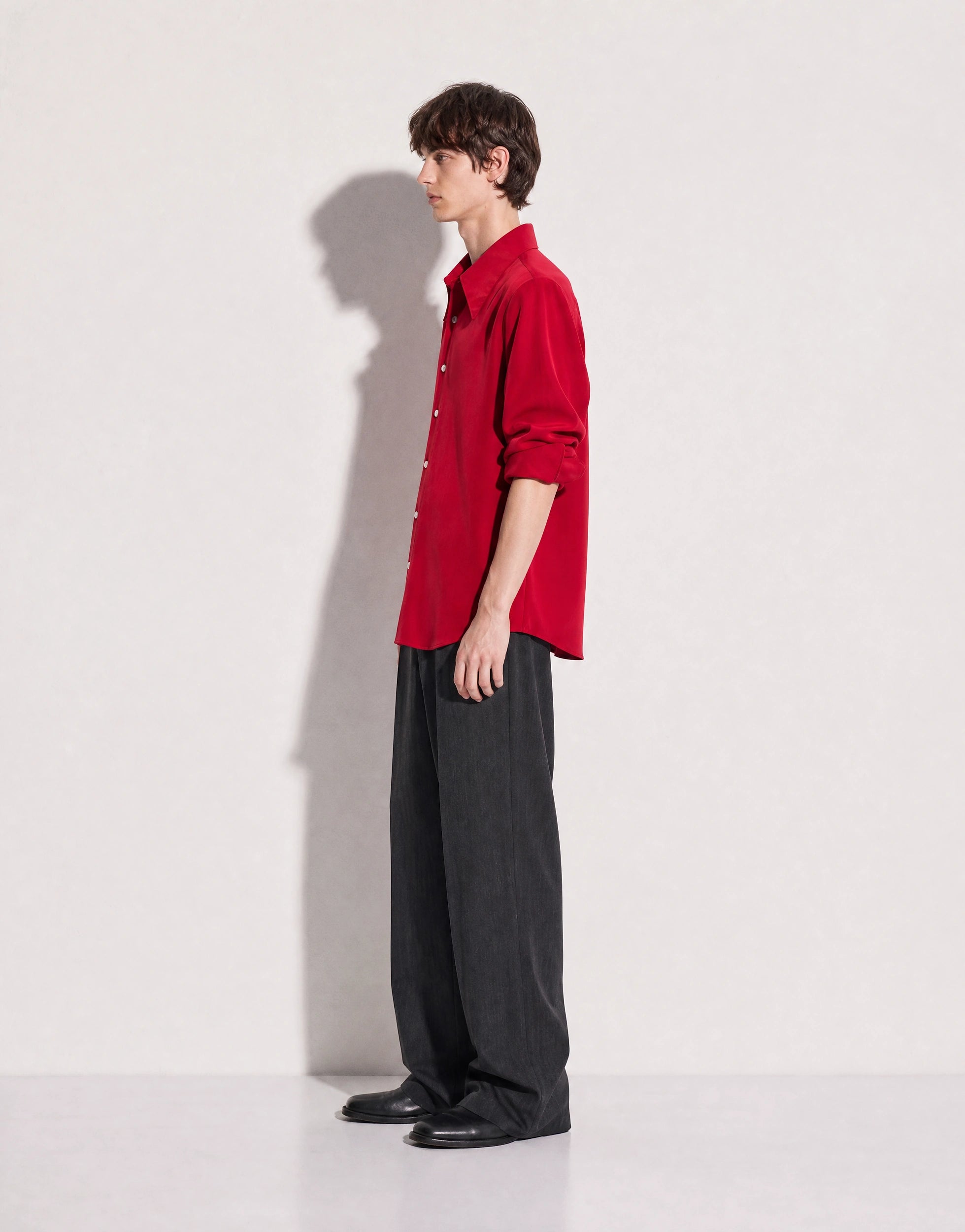 Structured Shoulder Padded Button-Up Shirt-18