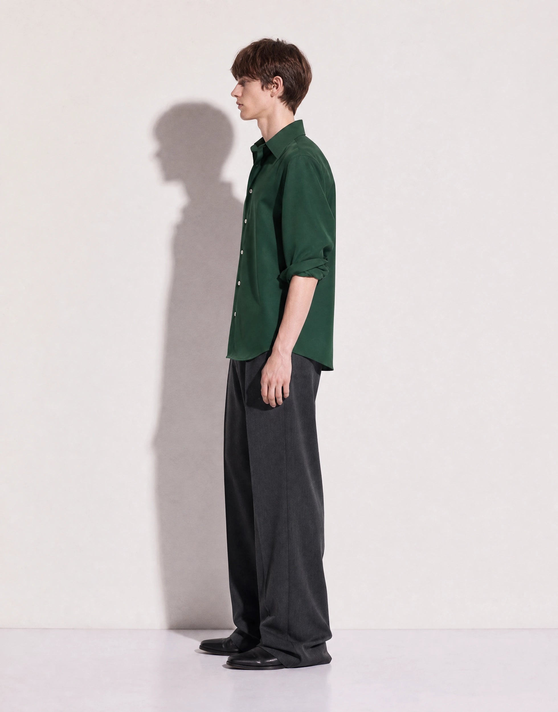 Structured Shoulder Padded Button-Up Shirt-25