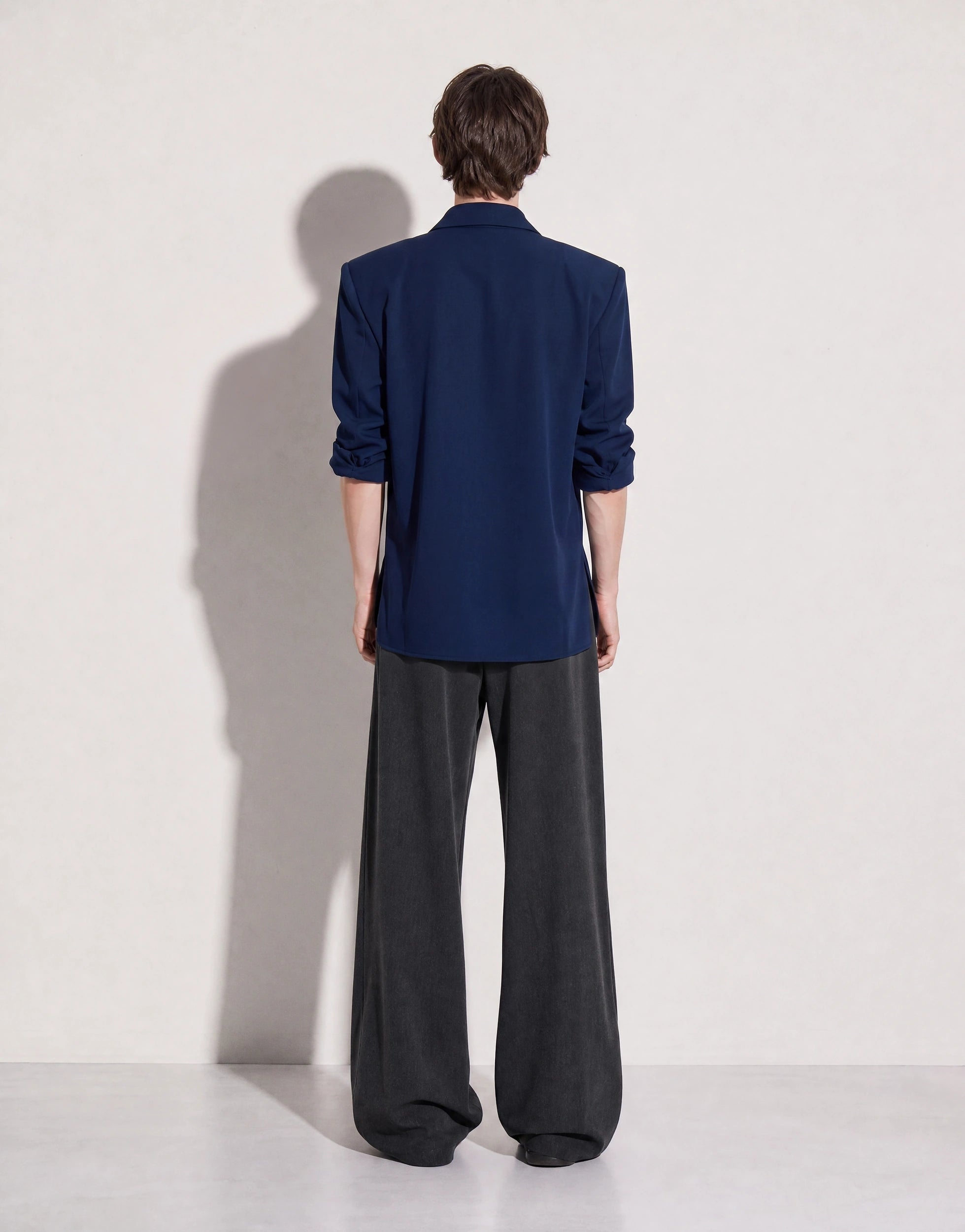 Structured Shoulder Padded Button-Up Shirt-32