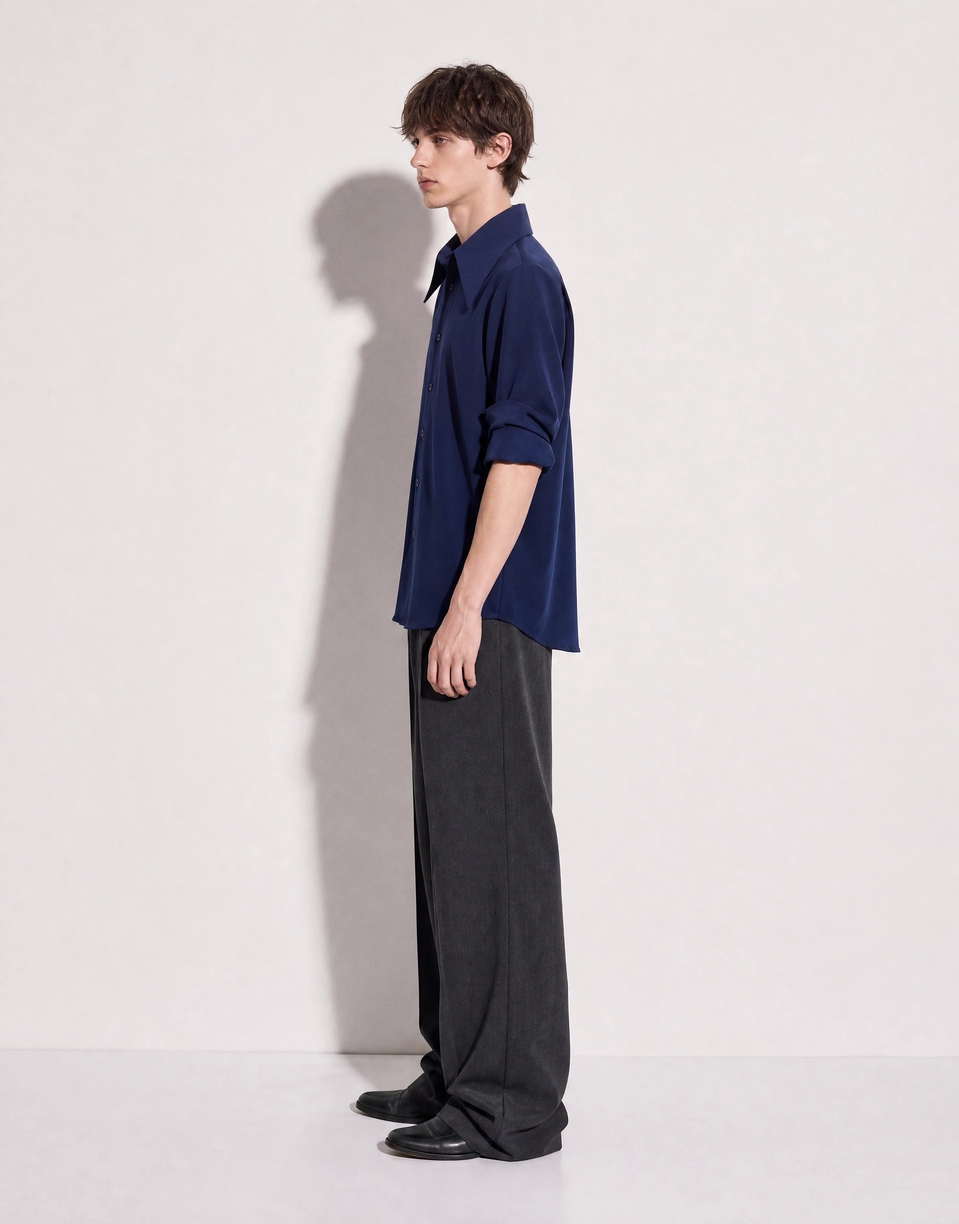 Structured Shoulder Padded Button-Up Shirt-31