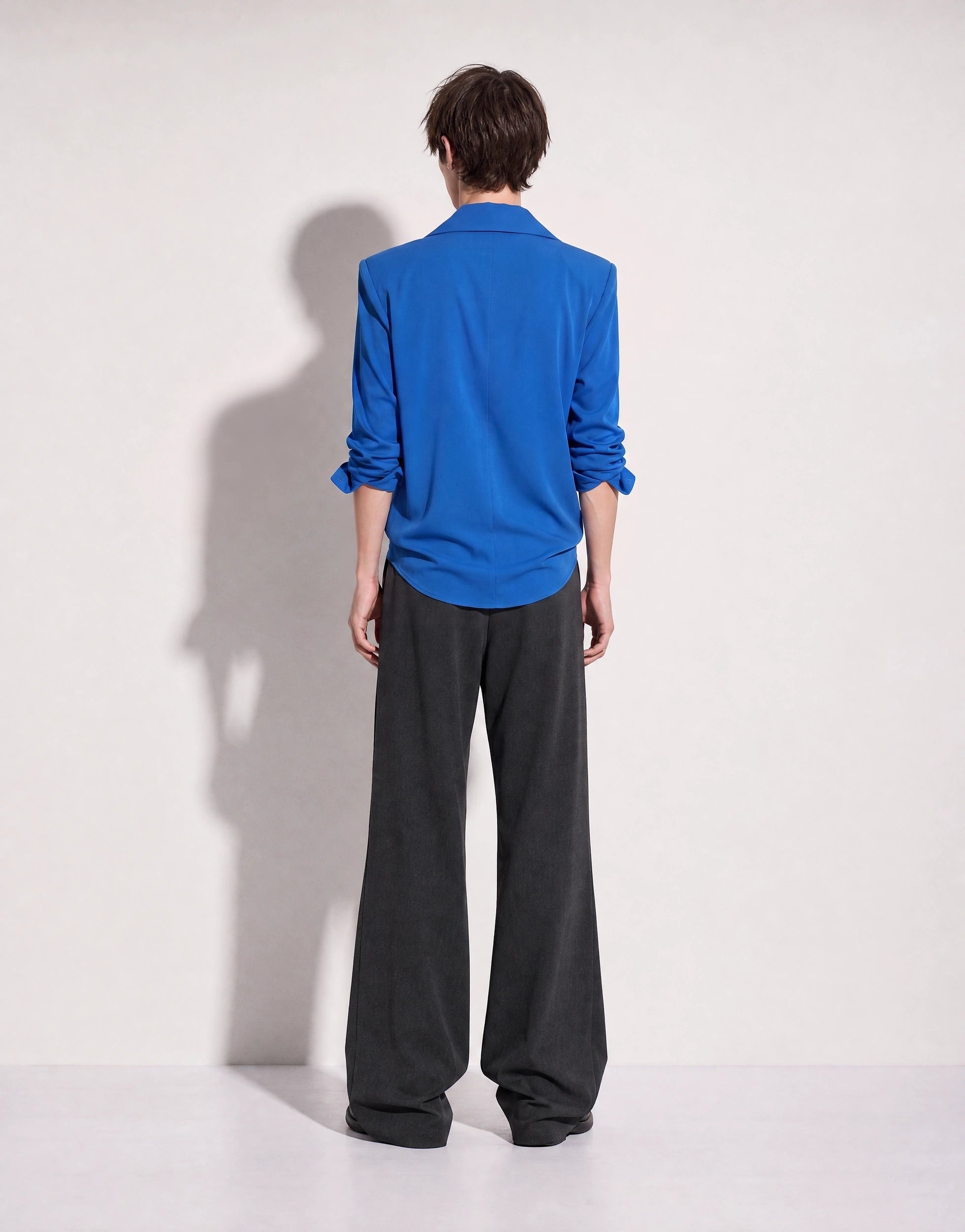 Structured Shoulder Padded Button-Up Shirt-13