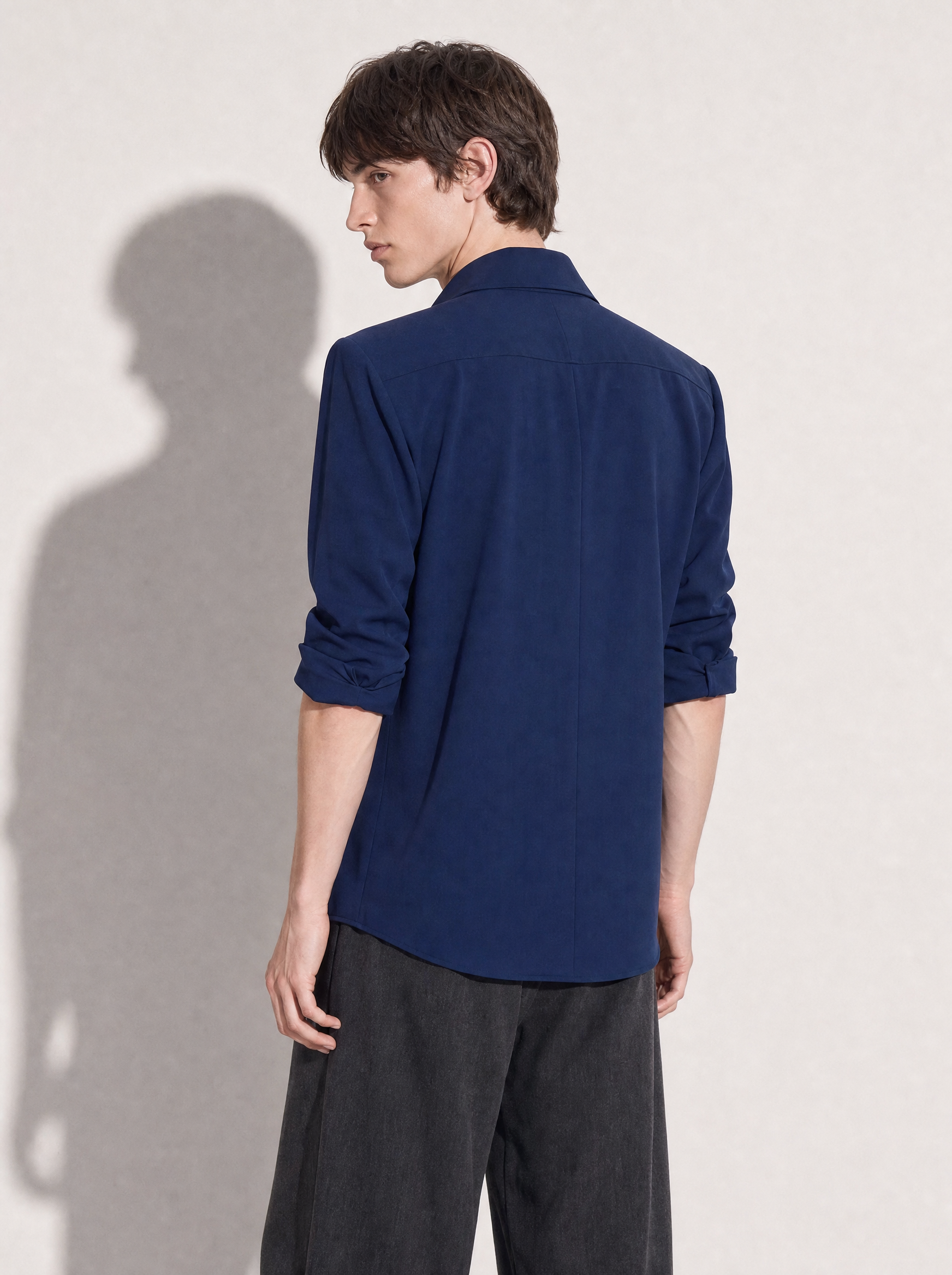 Structured Shoulder Padded Button-Up Shirt-29