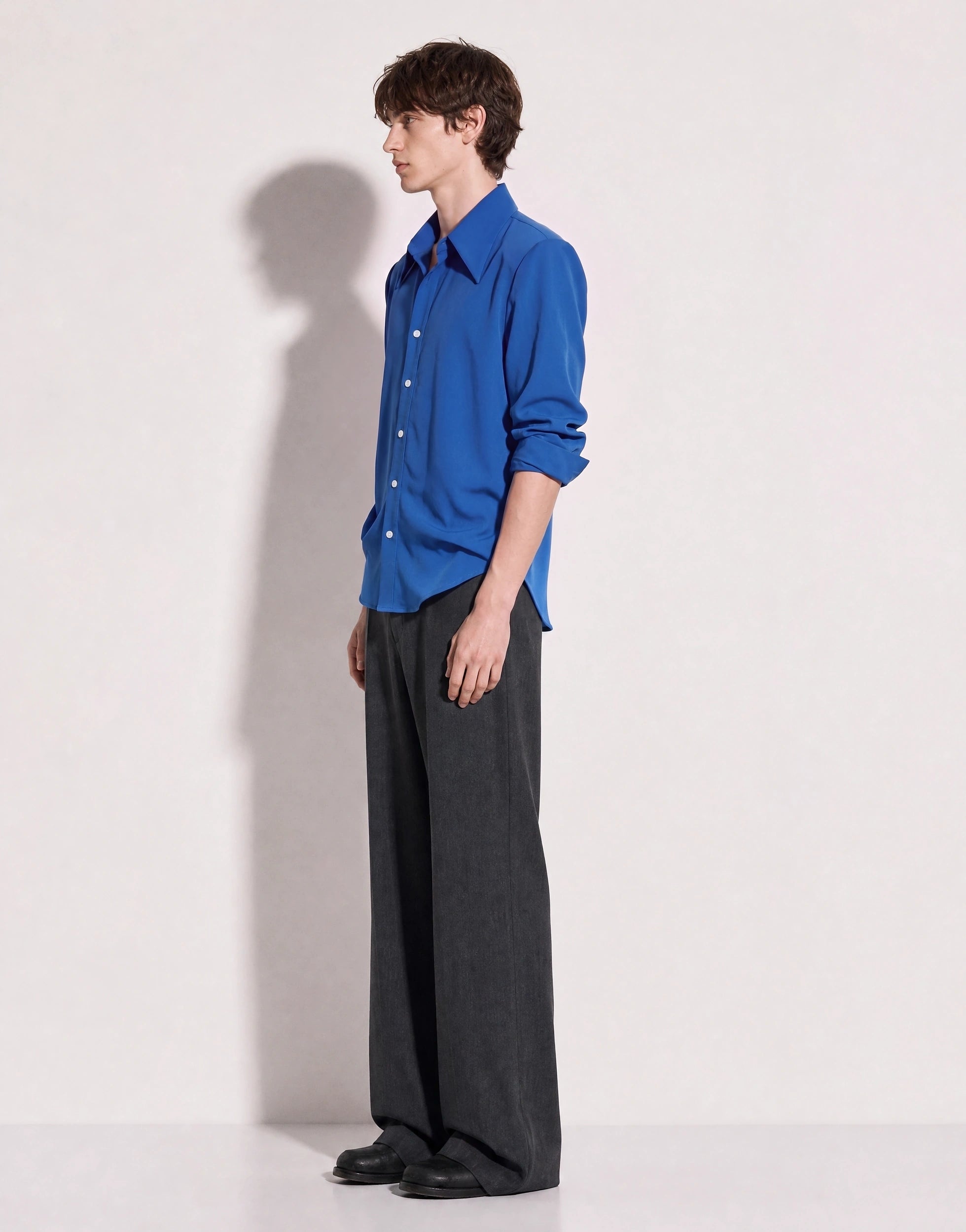 Structured Shoulder Padded Button-Up Shirt-12
