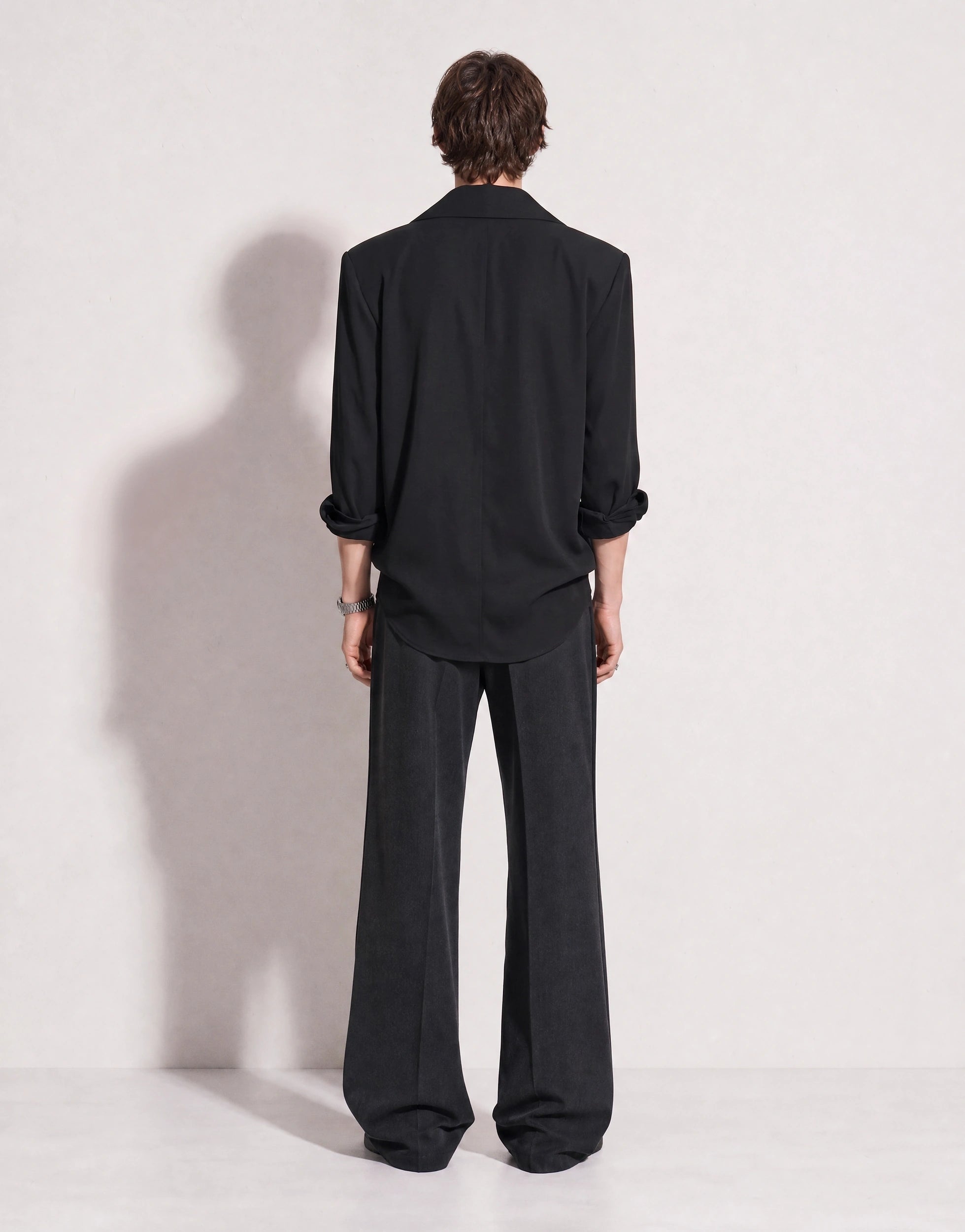 Structured Shoulder Padded Button-Up Shirt-38