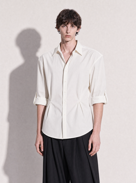 Tapered Waist Structured Shoulder Shirt
