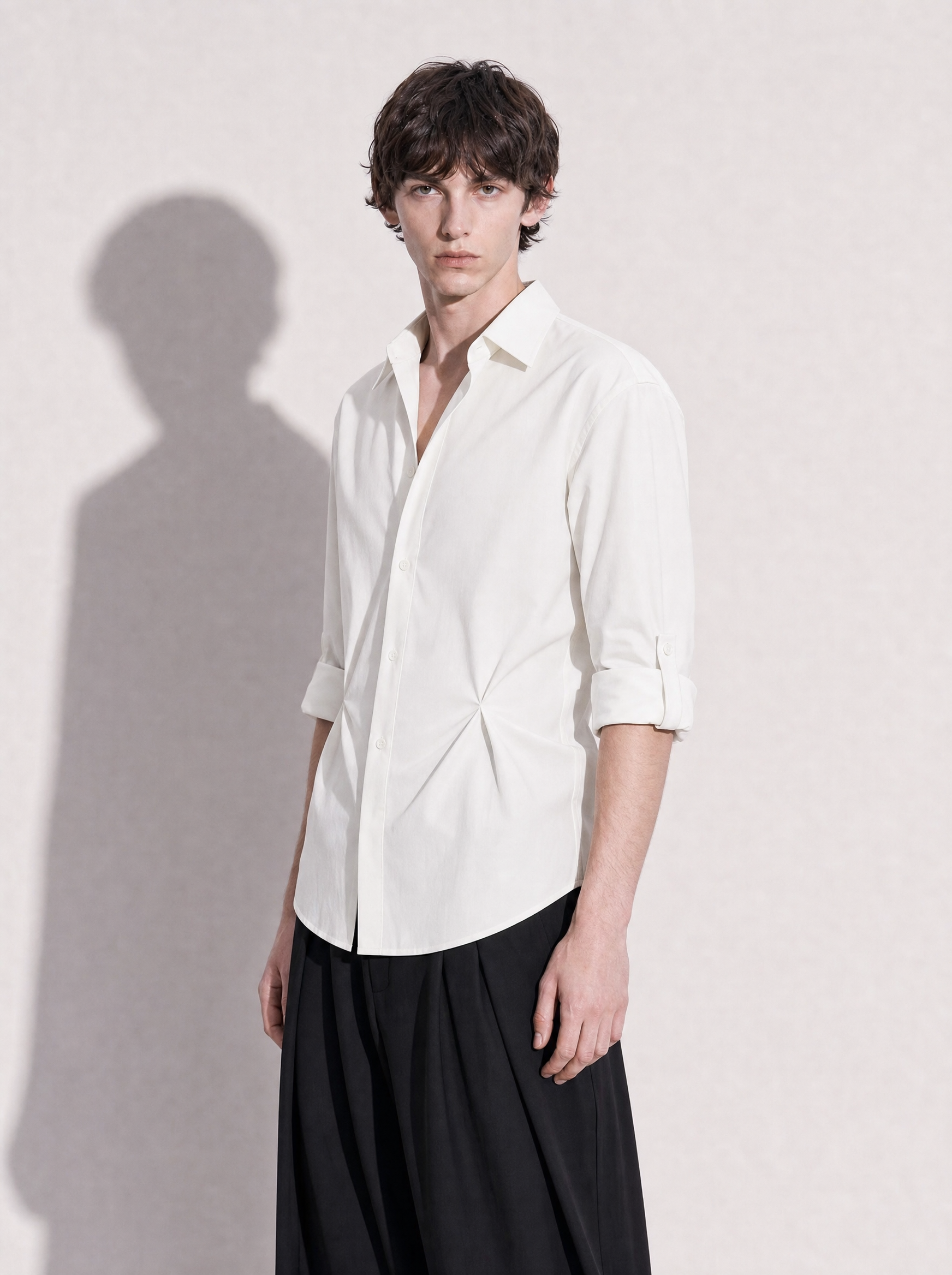 Tapered Waist Structured Shoulder Shirt-6